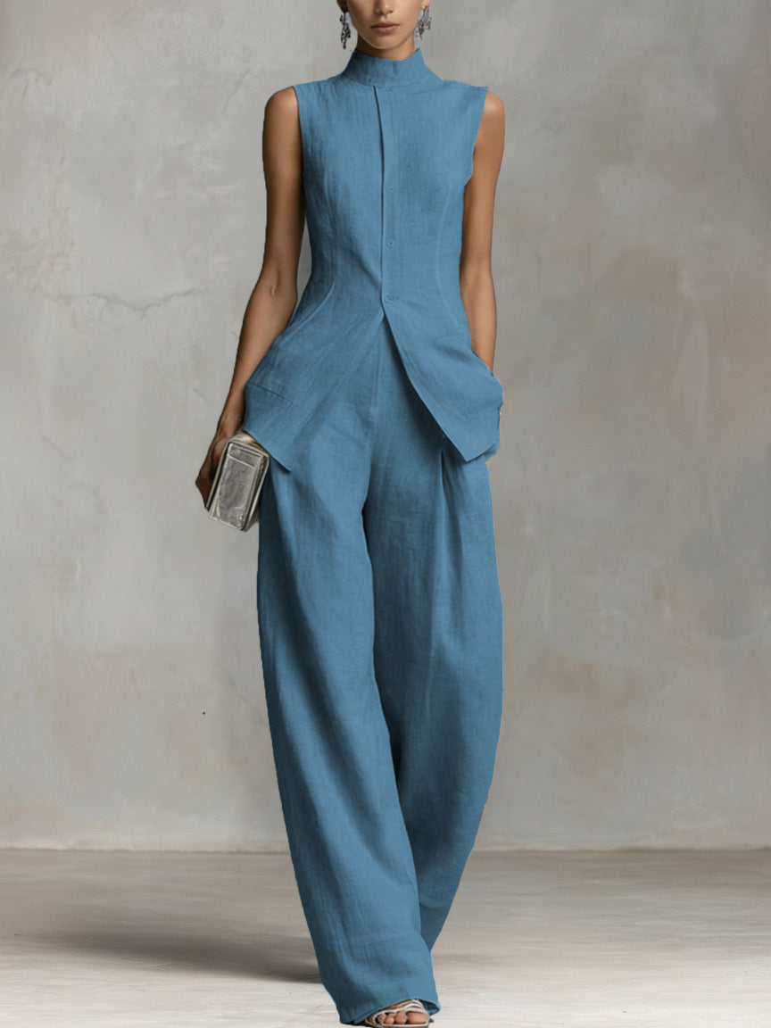 Ivory High-Neck Two-Piece Set