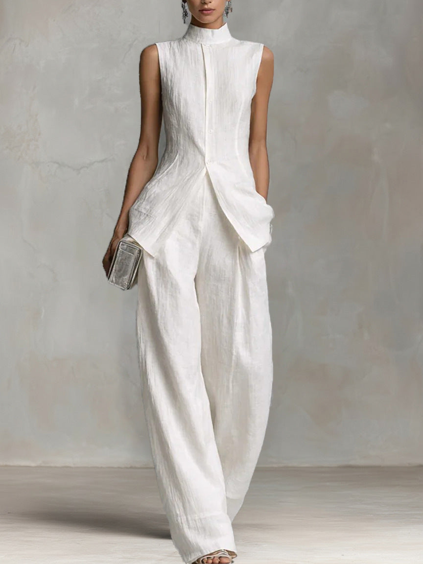 Ivory High-Neck Two-Piece Set